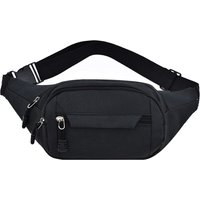 Waist Bag Large Capacity Multi Pocket Smoother Zipper Black Waterproof Fanny Pack For Travelling Shopping