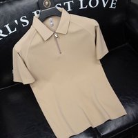 men’s Casual Short Sleeved Summer Thin Half Zip Trendy Polo Shirt, Slim Fit Flip Collar T-shirt Trend