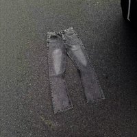 Black Grey Marble Washed Flare Jeans – High Waist Clean Fit Retro Denim Pants For Men & Women Fashion Trends