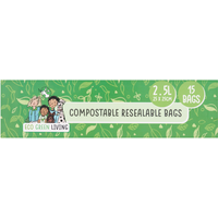 Eco Green Living Resealable Food Bags 2.5L (15 Bags) 15g