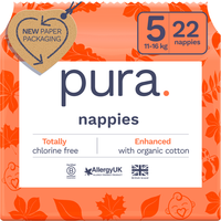 Pura Eco Nappies Size 5 11-16kg, 22 Count