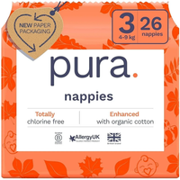 Pura Eco Nappies Size 3 4-9Kg 26 Nappies