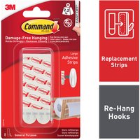 3M Command Adhesive Strips Replacement Large Hold 2.2kg each (Pack of 2)