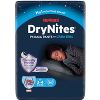 Huggies DryNites Jumbo Pack for Little Kids 3-4 years 16 packs