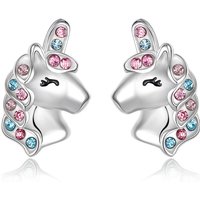 Ever Faith Magical Unicorn Stud Earrings with Cubic Zirconia