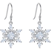 Ever Faith Snowflake Earrings with Clear Cubic Zirconia