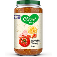 OLVARIT Spaghetti Tomaten Ham Baby Snack 18maanden+ 250gr