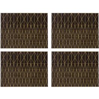 Maison by Premier Set of 4 Prism Black and Gold Placemats
