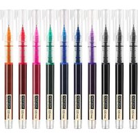 WRITECH Rolling Ball Quick Dry 0.5 mm Extra Fine Point 10 Pcs Liquid Rollerball Multicolor (Multicolor)