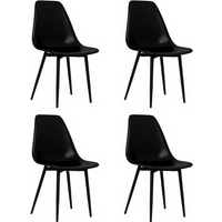 vidaXL Eetstoelen Set van 4 - Zwart, PP-materiaal, 46 x 52 x 84 cm