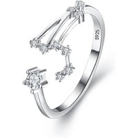 Ever Faith Cubic Zirconia Adjustable Leo Zodiac Ring Astrology Jewelry