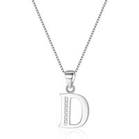 Ever Faith Cubic Zirconia Initial Pendant Necklace - Letter D