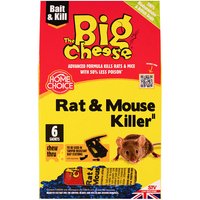 Big Cheese Rat and Mouse Killer Grain Sachets 6x25g, Chew Through