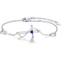 Ever Faith Cubic Zirconia Timeless Faith Love Link Cross Bracelets Dainty