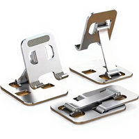 Telefoonhouder van aluminiumlegering, geschikt voor handsfree livestreaming, zilver