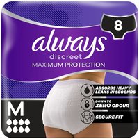 Always Discreet Incontinence Pants Maximum Protection for Sensitive Bladder Size M 8Pants