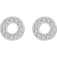 Ever Faith Pave Cubic Zirconia Initial Letter O Stud Earrings Clear