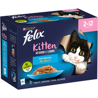 Felix Kitten As Good As It Looks Fish Selection in Jelly 2-12 Months 12 x 85g (1.02kg)