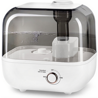 Bear 5L Humidifier for bedroom, 35 Hours Run Time, 28dB Ultra Quiet, with Aromatherapy Tray, 360° Expandable Steam Nozzle, Top Filling Humidifier for Plant, Home, Office - White