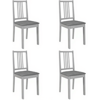 vidaXL Eetstoelen Set - Massief hout, grijs, 4 stuks