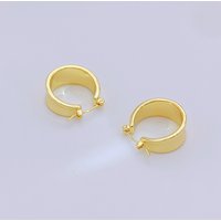 20mm Chunky Gold Hoop Earrings for Women – 18K Gold Plated Wide Polished Huggie Hoops, Minimalist Thick Statement Jewelry