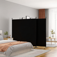 Vida 4-panelen kamerscherm stof - Zwart, 274,8 x 70,9 inch