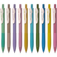 WRITECH Retractable Gel Pens Quick Dry Ink Pens Fine Point 0.5mm 10 Assorted Unique Vintage Colors For Journaling Drawing Doodling and Notetaking (Vintage 1)