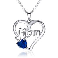 Ever Faith Cubic Zirconia September Birthstone Heart Pendant Necklace