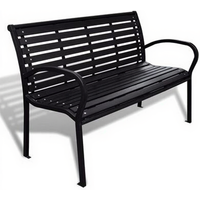 VidaXL tuinbank van staal en HKC - 125 cm, zwart