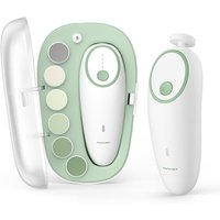 Momcozy Electric Baby Nail File, Rechargeable, with 7 Grinding Pads & LED Light, Gentle 360° Grinding for Babies, gifts for mom