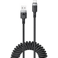 ACEFAST C14-04 15W Nylon Coiled USB-A to USB-C Cable - 1.2M - Black