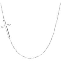 Ever Faith Sideways Cross Choker Necklace with Adjustable Chain Classic Minimalist