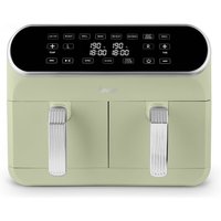Swan Retro Dual Basket Air Fryer with Cyclone Technology - Green, 8 L, 1700 W, LED Display, 8 Pre-Set Cooking Options, Adjustable Temperature, SD10519G