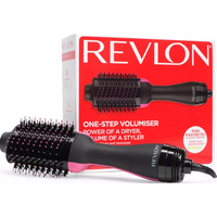 Revlon One-Step Hair Dryer Volumiser RVDR5222UK1, 2-in-1 Styling Tool, for Mid to Long Hair, Black/Pink