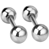 Stainless Steel Ball Screw Back Stud Earrings Set, 3mm-6mm Silver Tone Hypoallergenic Sleeping Earrings for Men & Women