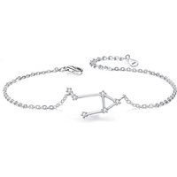 Ever Faith Cubic Zirconia Libra Zodiac Horoscope Astrology Link Bracelet