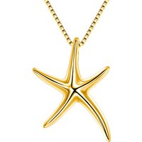 Ever Faith Gold Plated Starfish Lucky Sea Star Pendant Necklace