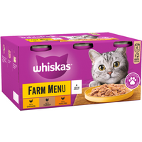 Whiskas Farm Menu Adult Wet Cat Food in Jelly Tin 6 x 400g