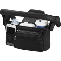 Momcozy Baby Pushchair Organizer with 3 Insulated Cup Holders, Detachable Zippered Pocket, Adjustable Shoulder Strap, Black, gifts for mom