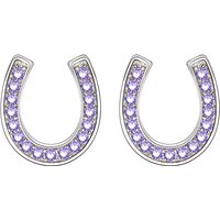 Ever Faith Purple Cubic Zirconia Lucky Horseshoe Stud Earrings