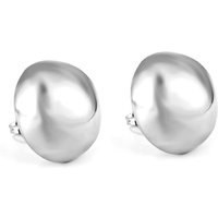 20mm Large High-Polished Stainless Steel Ball Stud Earrings for Women, Hypoallergenic Silver Tone Half-Sphere Post Earrings