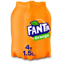 Fanta sinaasappelfrisdrank - 4 x 1,5 l