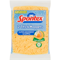 Spontex Thick Sponge Moppets, 16 x 12cm, Pack of 2