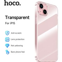 HOCO Light Series Transparent TPU Protective Phone Case iPhone 15 Pink