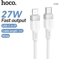 HOCO X109 27W Silicone USB-C to Lightning Charging Cable – 1M - White