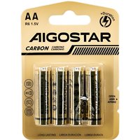 Aigostar R6 Koolstof-Zink Batterijen - 1.5V - 800mAh - 4-Pack Blister - Voor Apparaten met Laag Stroomverbruik
