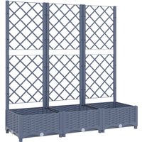vidaXL plantenbak met trellis - donkergrijs, 120 x 40 x 121,5 cm