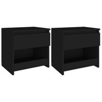 VidaXL nachtkastjes set van 2 - zwart, 40 x 30 x 39 cm