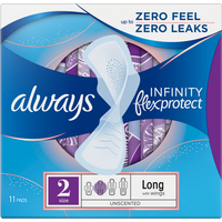 Always FlexProtect Sanitary Towels Long with Wings Unscented Size 2 11 Pads