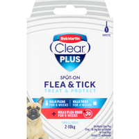 Bob Martin Clear Plus 67mg / 60.3mg Spot-On Solution for Small Dogs Treatment 1 Pipette